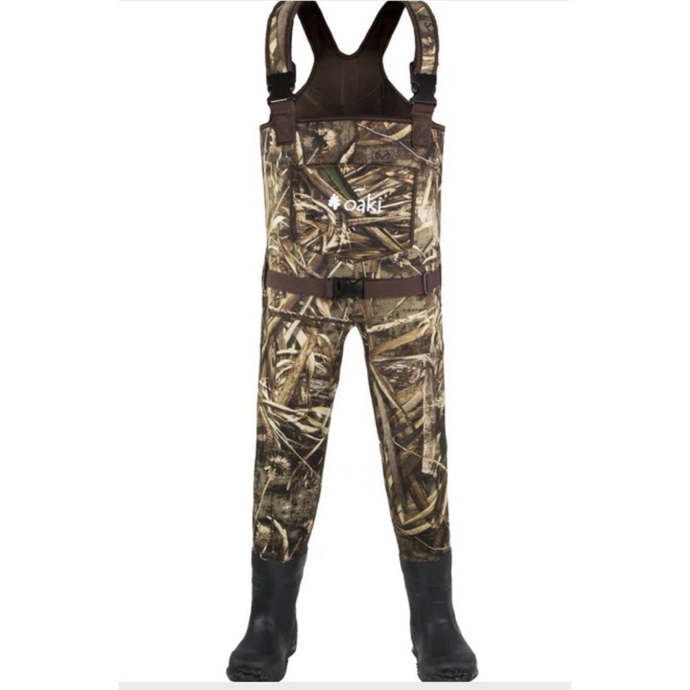Oaki Realtree Neoprene Waterproof Hunting Fishing Waders Kids Size 6/7 Shoes 1Y